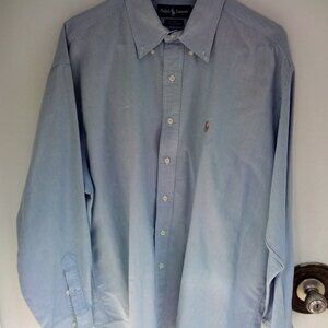 Ralph Lauren Shirt XL Men’s Lgt Blue 100%  Cotton Blake Long Sleeve Button Down